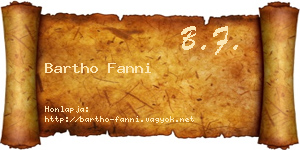 Bartho Fanni névjegykártya